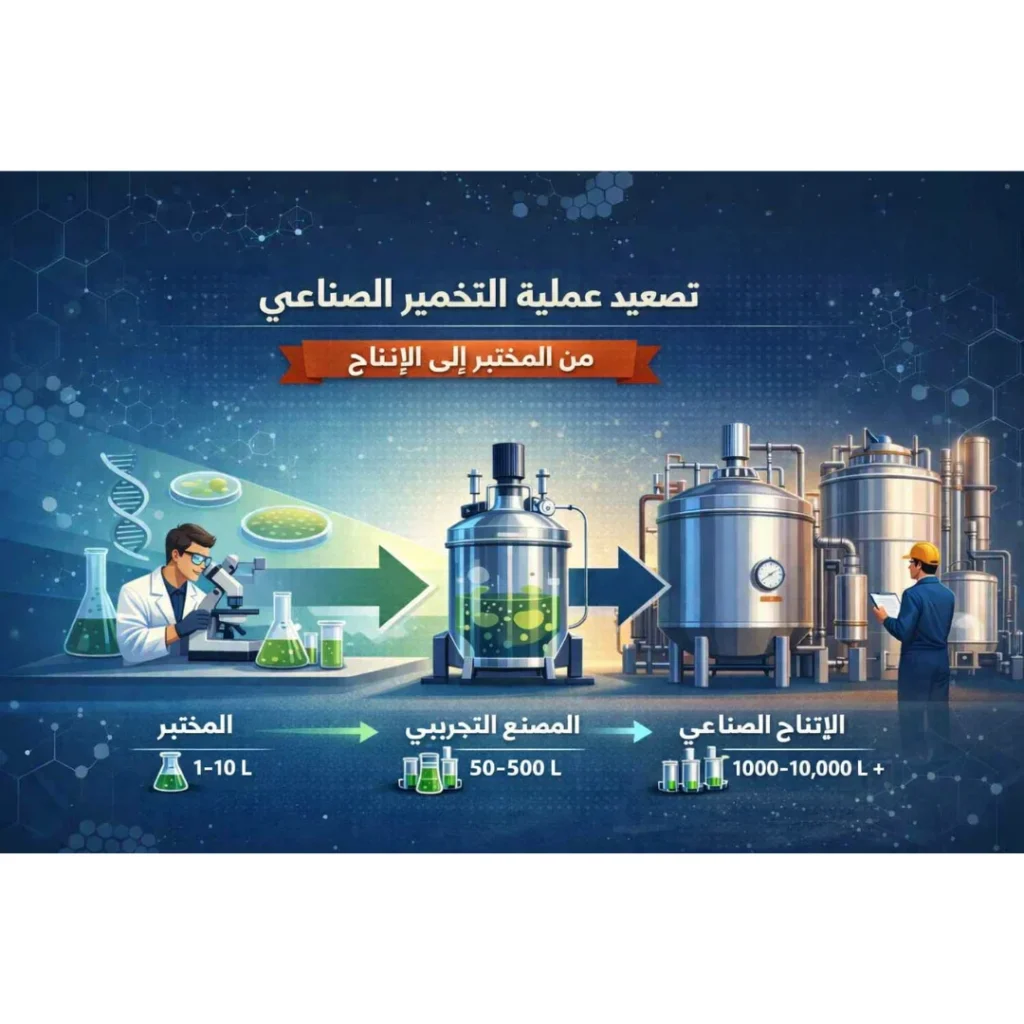 رسم توضيحي يوضح عملية التخمير.